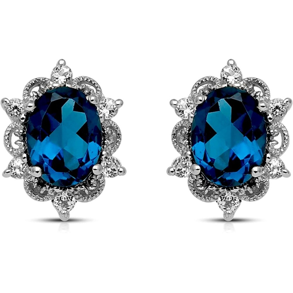 18k London Blue Topaz Earrings